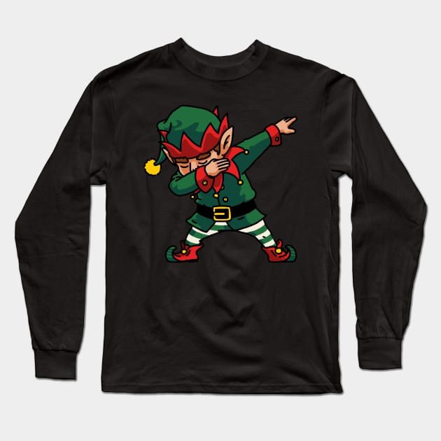 Dabbing Elf Shirt Kids Christmas Gifts Santa Helper Costume 2 Long Sleeve T-Shirt by vo_maria